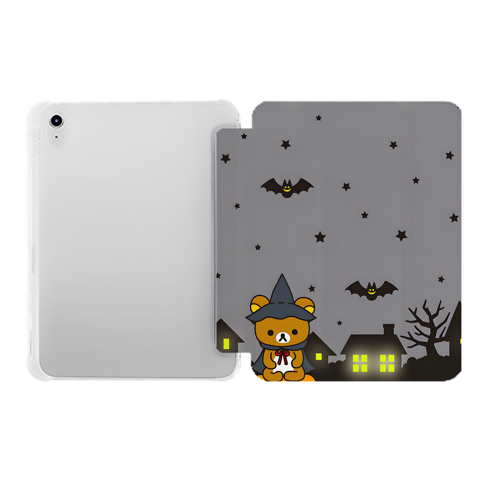 （画像用） リラックマ リラックマ キイロイトリ Rilakkuma Korilakkuma Kiiroitori IPad ケース ペン収納付き 三つ折りスタンド PUレザー×シリコン 対応機種9.5/10.5/10.9インチ